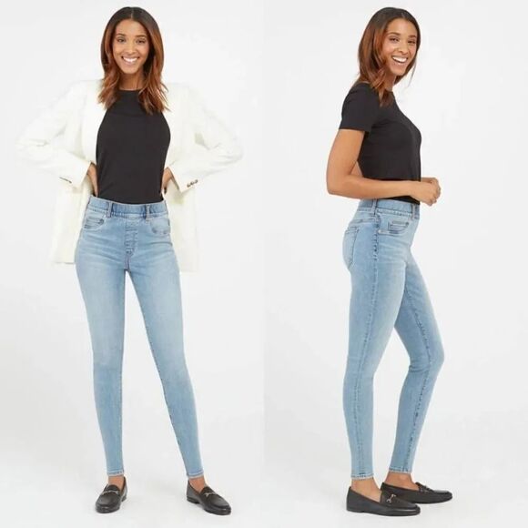 SPANX® Ankle Skinny Jeans, Light Vintage Wash M - Picture 3 of 10